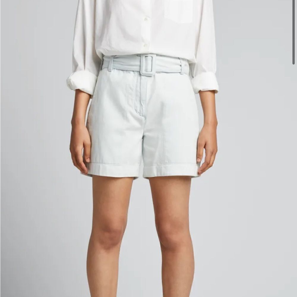 Proenza‎ Schouler Shorts Size 8 Light Wash Denim Elastic Stretch Waistband